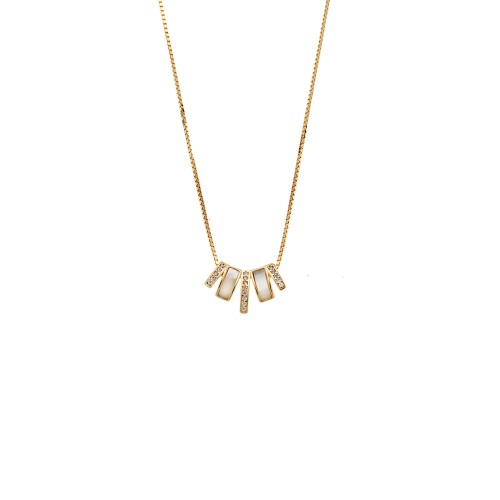 Κολιέ SENZA Gold Plated Ασήμι 925 με Φίλντισι - SSR4478GD