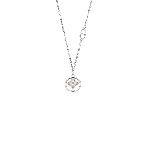 Κολιέ SENZA Rhodium Plated Ασήμι 925 με Φίλντισι - SSR4483SR