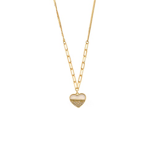 Κολιέ SENZA Λουλουδάκι Gold Plated Ασήμι 925 με Φίλντισι - SSR4485GD