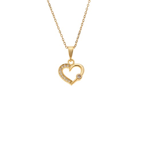 Κολιέ SENZA Καρδούλα Gold Plated Ασήμι 925 - SSR4503GD