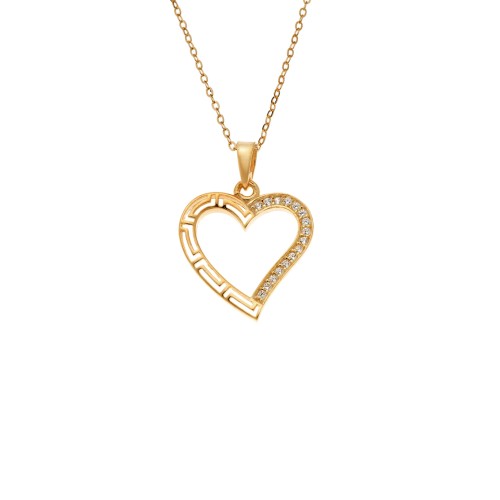 Κολιέ SENZA Καρδούλα Gold Plated Ασήμι 925 - SSR4505GD