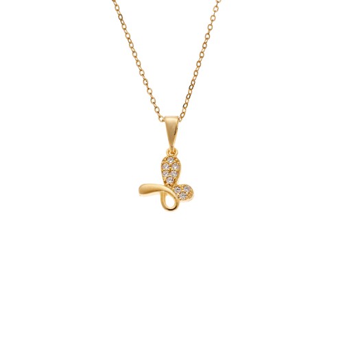 Κολιέ SENZA Πεταλούδα Gold Plated Ασήμι 925 - SSR4510GD