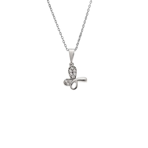 Κολιέ SENZA Πεταλούδα Rhodium Plated Ασήμι 925 - SSR4510SR