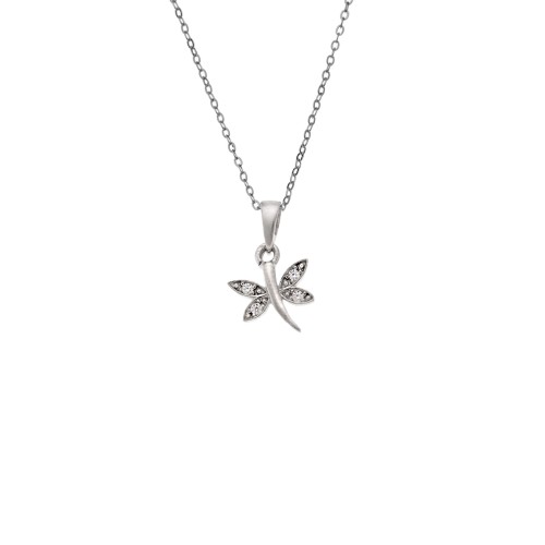 Κολιέ SENZA Πεταλούδα Rhodium Plated Ασήμι 925 - SSR4511SR