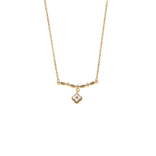 Κολιέ SENZA Gold Plated Ασήμι 925 με Φίλντισι - SSR4512GD