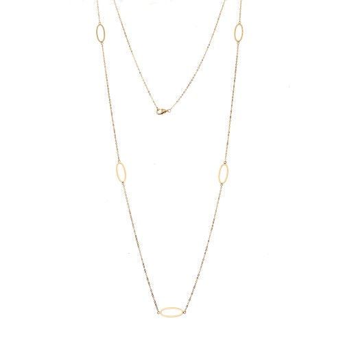 Κολιέ Μακρύ SENZA Επιχρυσωμένο Ασήμι 925 Οβάλ - SSR4515GD