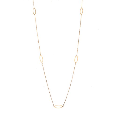 Κολιέ Μακρύ SENZA Επιχρυσωμένο Ασήμι 925 Οβάλ - SSR4515GD