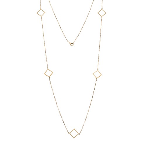 Κολιέ Μακρύ SENZA Επιχρυσωμένο Ασήμι 925 Ρόμβος