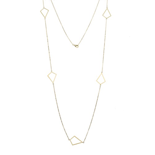 Κολιέ Μακρύ SENZA Επιχρυσωμένο Ασήμι 925 Διαμάντι